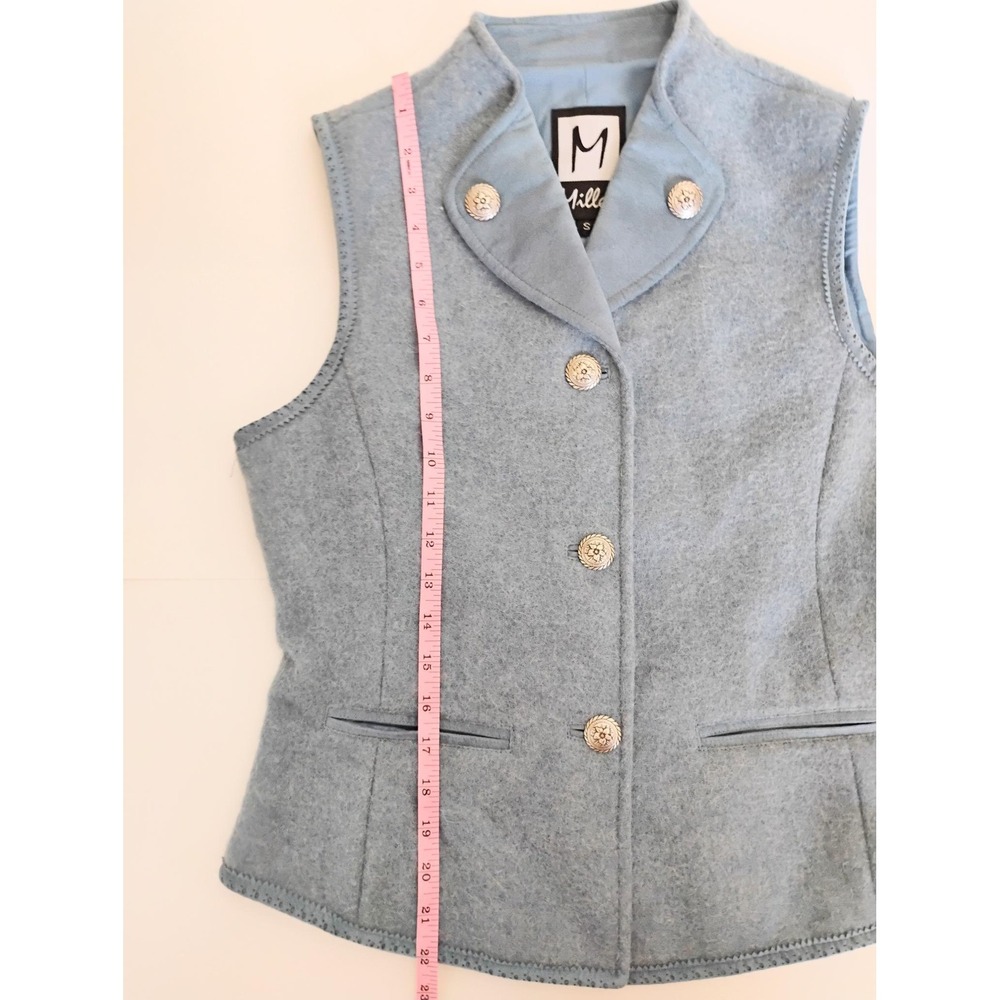 M. Miller Vest Womens Small Blue Wool Alpaca Blend Embroidered Alpine Made in US - Picture 5 of 6